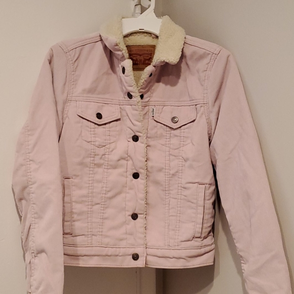 Levi's Jackets & Blazers - LEVI’S corduroy pink trucker jacket